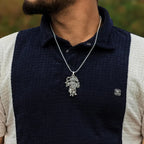 Silver Panchamukhi Hanuman Pendant Necklace