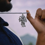 Silver Panchamukhi Hanuman Pendant Necklace