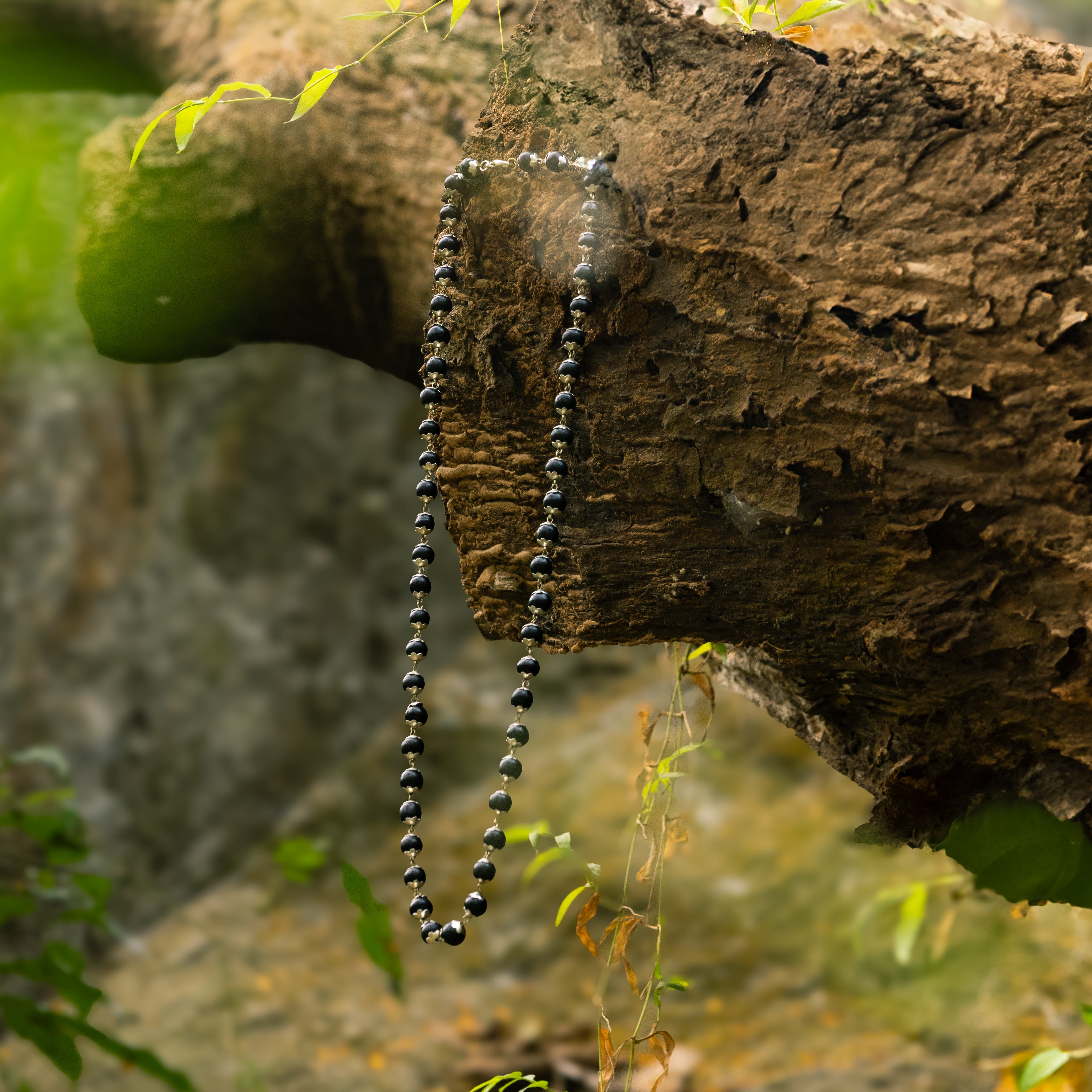 Silver Plated Karungali Necklace