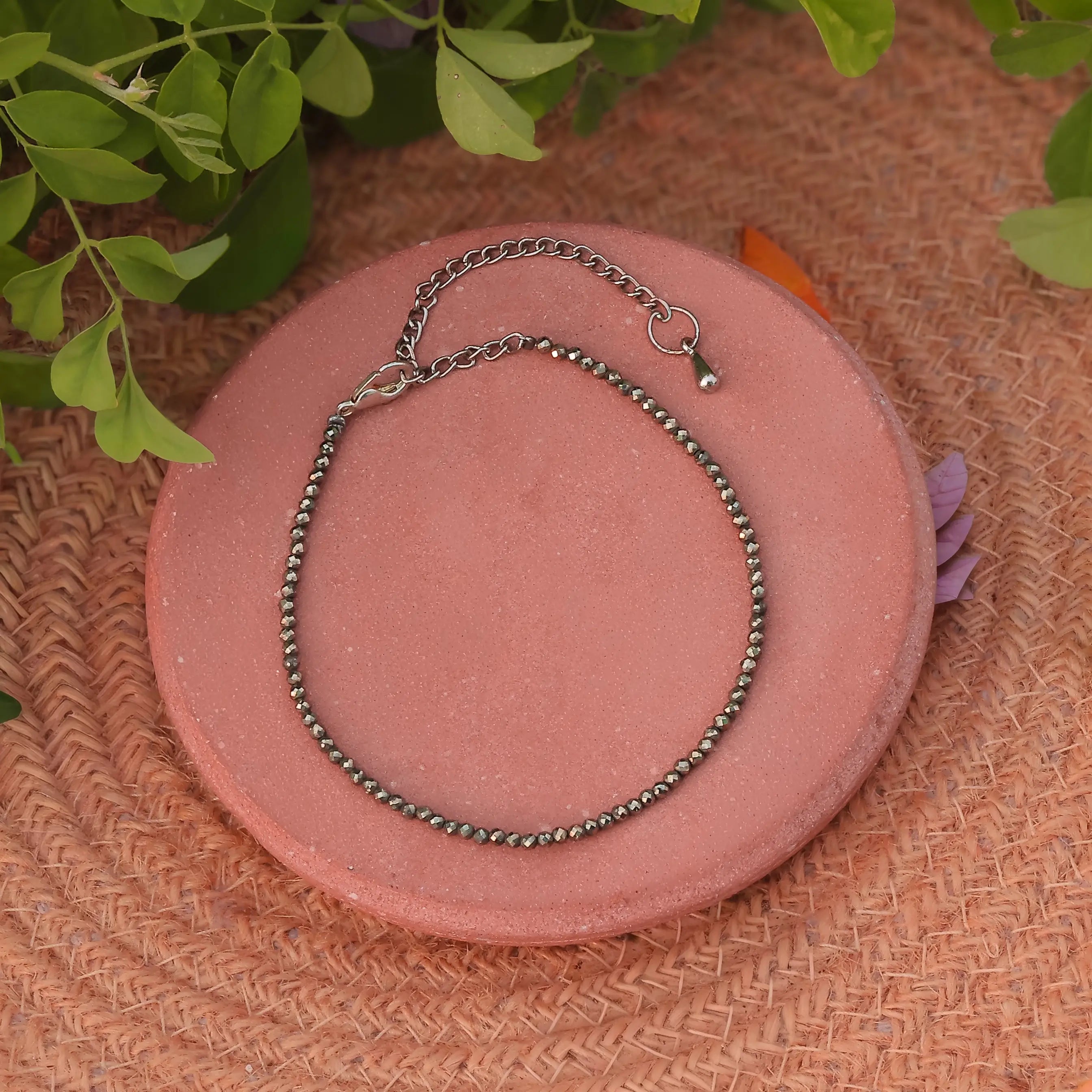 Dhana Lakshmi Pyrite Anklet
