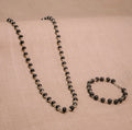 Silver plated Karungali Necklace & Bracelet Combo