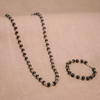 Silver plated Karungali Necklace & Bracelet Combo